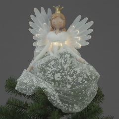 Battery Operated 49cm White Angel Tree Topper