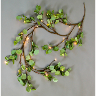 180cm Eucalyptus Green Garland With 36 WW LEDs