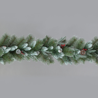 180cm PE/PVC Mixed Garland w/ Snow/ Berries /Cones Christmas Garland