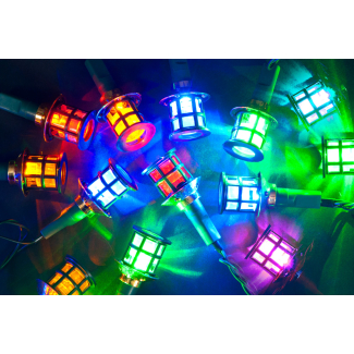 Chain of Multicolour Static LED Indoor & Outdoor Palace Lantern Christmas Lights