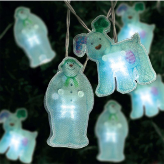 Battery Operated 20 Snowman & Snowdog Sandwich Lights White LEDs