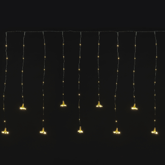 235 Warm White LED Copper Wire Curtain Lights.