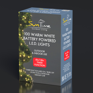 100 Warm White LED Chasing Lights for Holiday Cheer