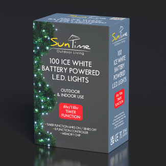 100 White LED Chasing Lights for Festive Decor