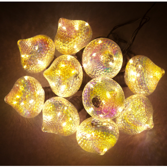 10 Connectable Lights 7cm Bulbs 60 Warm White LEDs