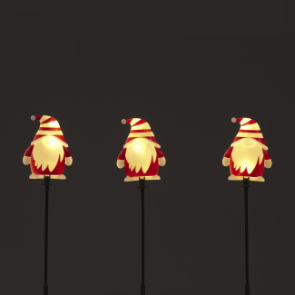 Set of 3 Santa Garden Stakes - 51cm Holiday Decor