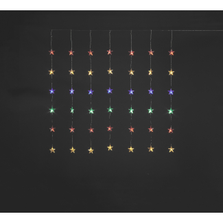 42 LED Curtain Star Lights White, Multi, Link series 1.2m Christmas Lights