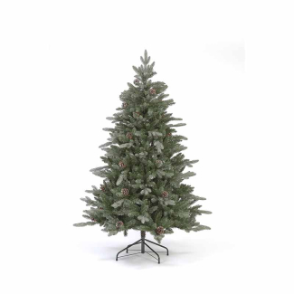 210cm / 7ft Jura Minted Christmas Tree with Pine Cones and Glitter