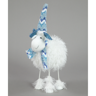 42cm White and Blue Decorative Reindeer