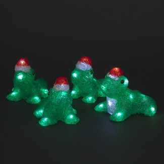 Acrylic Santa Frog Figurines with 36 White LEDs