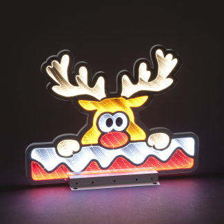 40cm Infinity Deer Face Decor with Snow