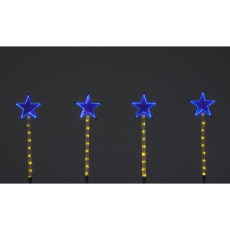 Set of 4 Infinity Star Garden Stake Decorations