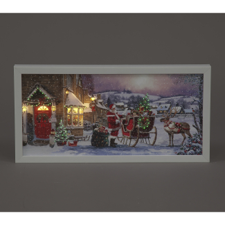LED Wall Art: Santa & Sleigh - 40x20cm