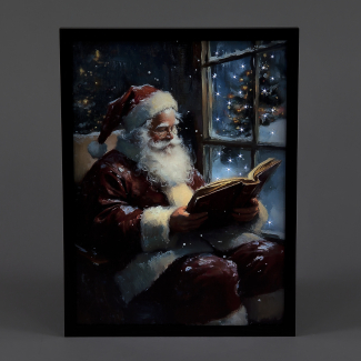 Santa LED Wall Art - 30x40cm - Holiday Cheer