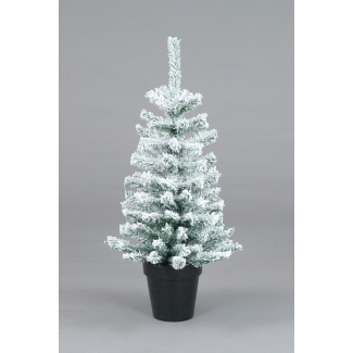 90cm Flocked Christmas Tree in Decorative Pot