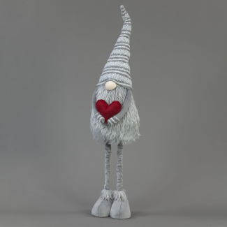 Plush Grey Christmas Gonk with Love Heart (81cm)