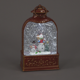 23cm Water Lantern with Snowmen and Indoor Warm LED
