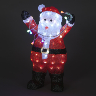 49cm Acrylic Santa Holding Christmas Tree Lights