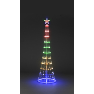 180cm Cone Tree  w/220 Multi LEDs 8 Functions Christmas Trees
