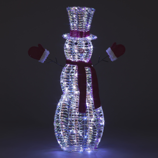 105cm Dream Iron Snowman w/120 white LED Christmas Decoration