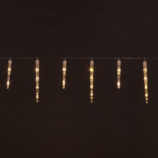 24 Plastic Icicles Chain with 72 Dual Warm White and Multi-Coloured Static LEDS 